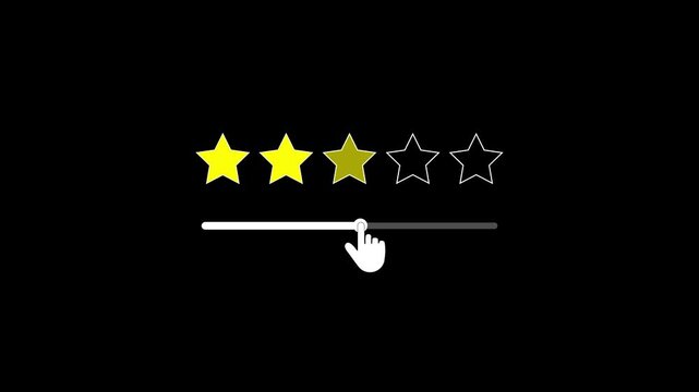 Rating Stars Icon Animation, Raising and Lowering Customer Rating Concept.