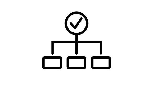 Hierarchy Icons Animation, Organization Chart Business Structure. Set of Hierarchy Icons Animation. Business Structure Diagram Animation, Organizational Chart Symbols.