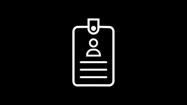 ID Card Animation, Identity Document Sign Motion Graphic. Identity Card Icon Animation, User ID Document Concept.