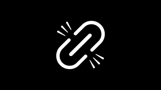 Broken Link Icon Disconnect Symbol Minimal Design. Chain Link Break Icon Unlink Concept. Disconnected Link Symbol with Separation Effect.