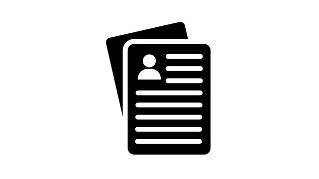 Resume Document Icon CV Profile File icon. User Profile Resume Paper Stack Minimal Icon. Job Application Resume File Icon Design.