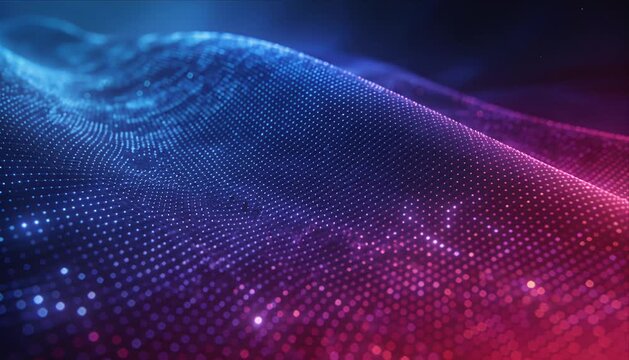 Abstract animated smooth gradient wave background technology digital light motion futuristic particle glowing data cyber neon dynamic surface modern pattern texture mesh energy flow virtual scene