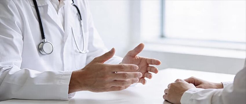 Doctor consultation patient medical healthcare clinic discussion professional diagnosis support appointment treatment conversation explaining help human care advice healthcare clinic appointment
