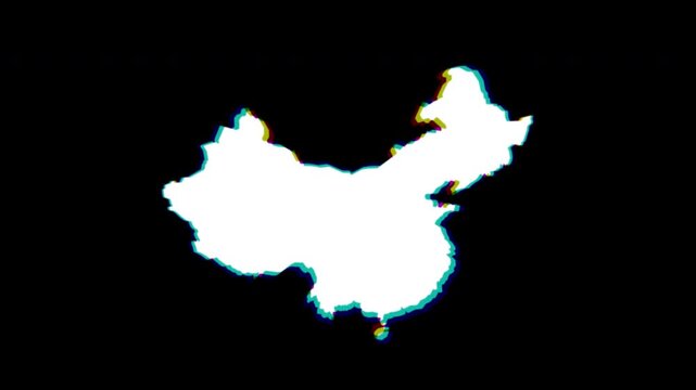 China white and chromatic abstract map pop animation black background