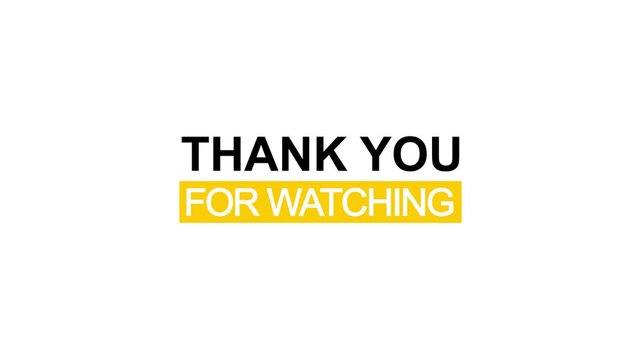 Animated Thank You for Watching End Screen for Video Projects. Thank You for Watching Animatiod, Video End Screen Template.