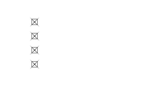 Checklist Boxes Vertical List Icon on White Background, Task Selection Concept. Task List with Empty Checkboxes Outline Design.