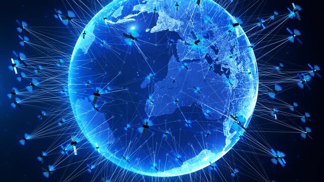 Starlink satellites orbit the Earth