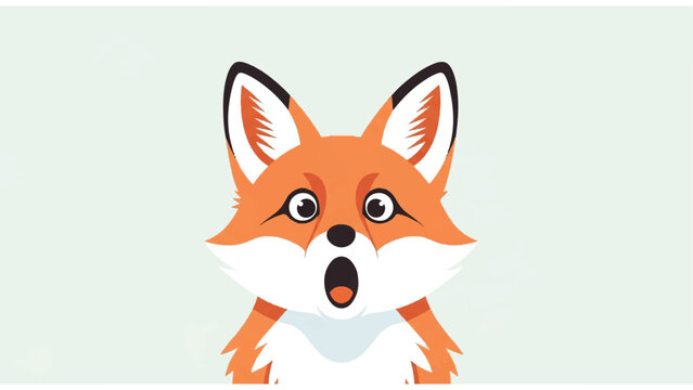 Cartoon Fox Character Looking Surprised 1.