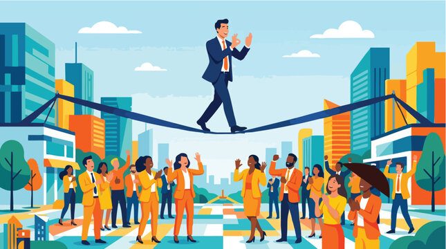 Strategic corporate leadership navigating market volatility with confidence to ensure business stability and stakeholder growth