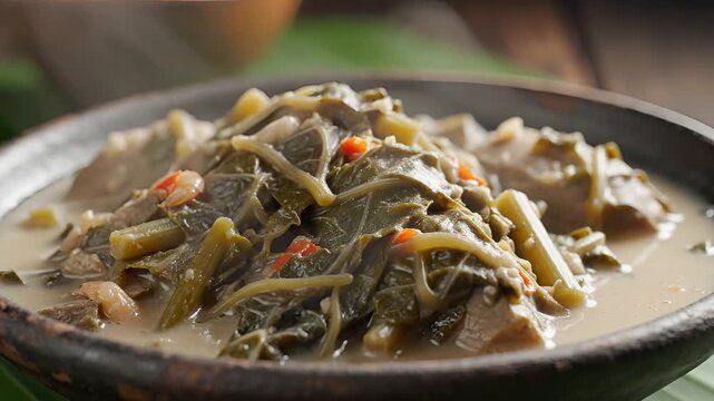 Delicious Traditional Indonesian Gado Gado Vegetable Salad Served in Bowl.