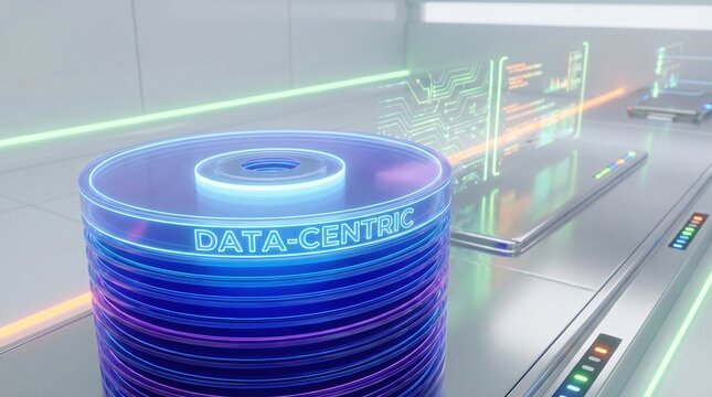 Data-centric digital storage solutions and futuristic technology concepts