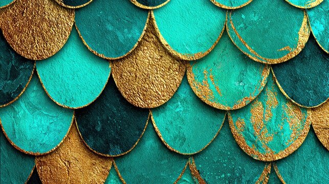 Abstract teal and gold pattern background decorative design element