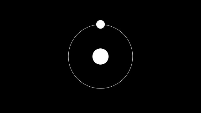 Atomic Model Illustration Showing Electron Orbitals On Black Background high quality