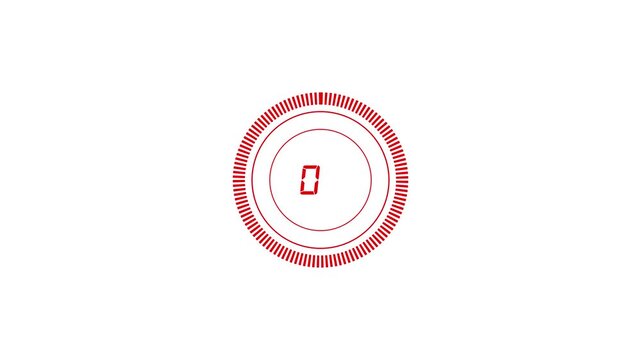 Countdown timer icon progressing from 51 to zero on white background