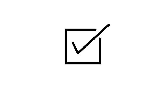 Checkmark Icon Animation Progression From Unchecked Box high quality professional detailed