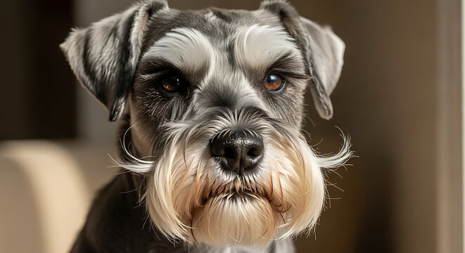 Portrait of a miniature schnauzer dog