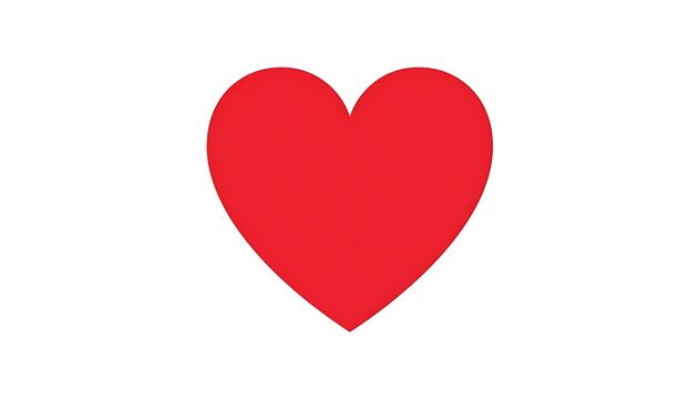 Red heart on white