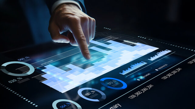 Interactive Data Visualization with Touchscreen Technology for Business Analytics and Financial Insights