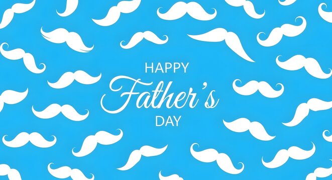 Happy Father's Day greeting card with mustache pattern