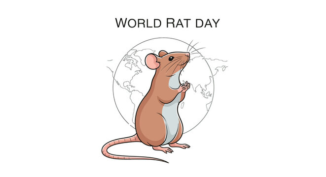 Brown rat standing on hind legs.