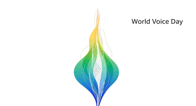 Vibrant colorful flame voice symbol.