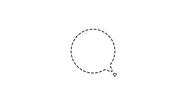 Dotted Chat bubble animation in minimalist line art for social media reels