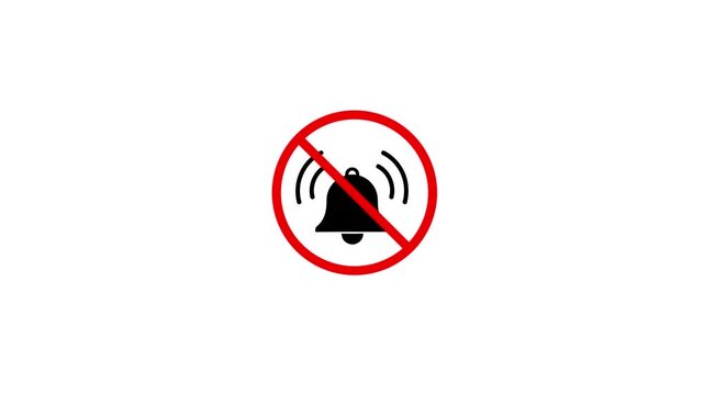 No sound symbol, alert and notification ban mute silence off stop forbidden mute silence off stop forbidden