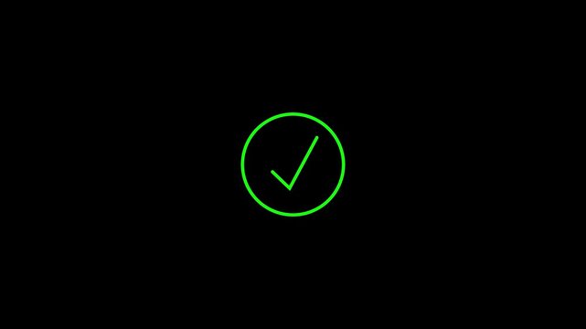 Checkmark Progress Icons Set Green On Black Background high quality professional