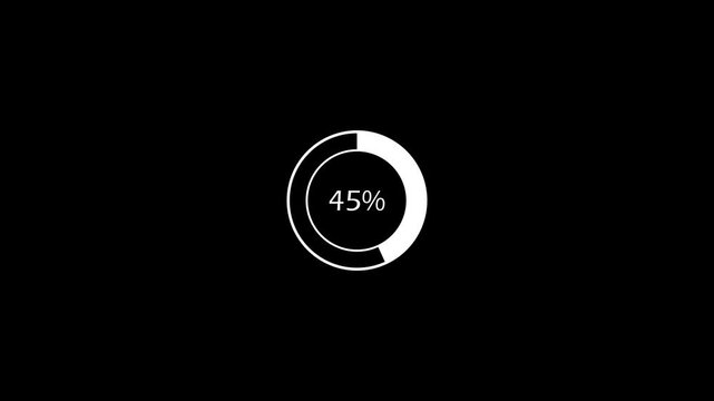 Progress Circle Icons Showing Percentage Completion On Black Background high quality