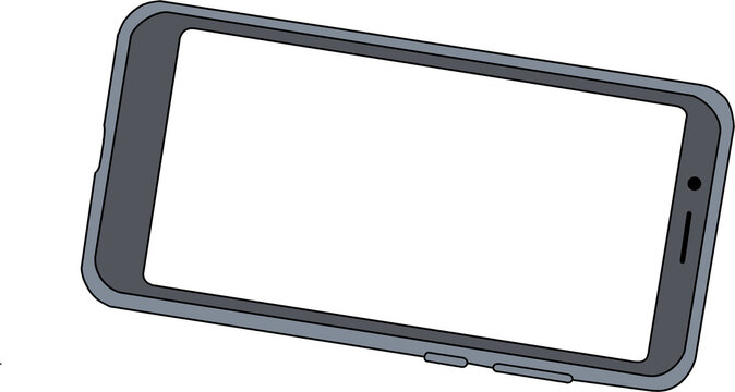 Blank smartphone mockup in clean cartoon style, ideal for UI presentation and app showcase.