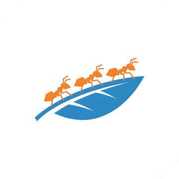 orange Ant logo icon design illustration with transparent background