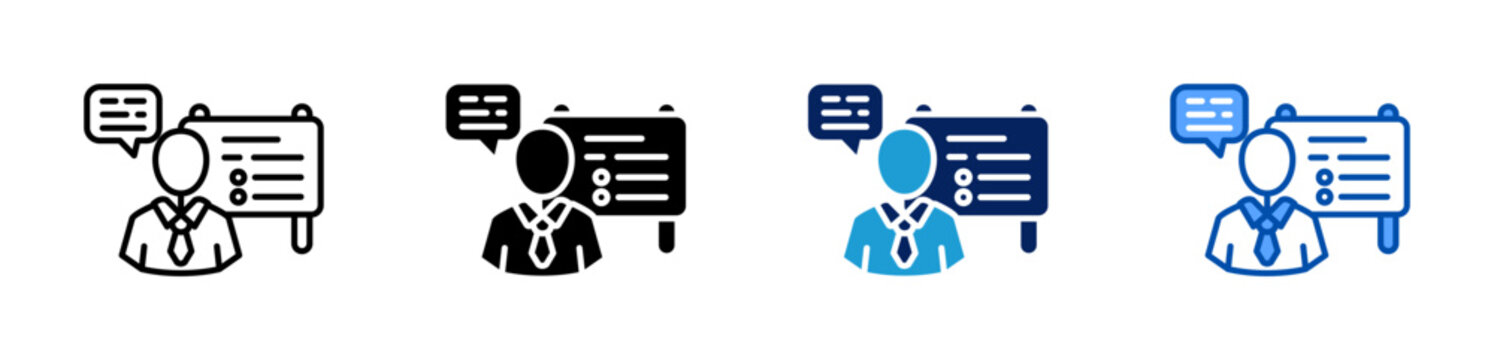 presentation icon set multiple style collection