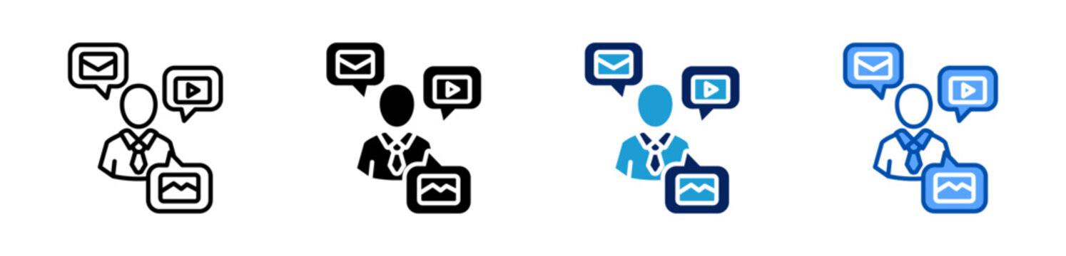 marketing icon set multiple style collection