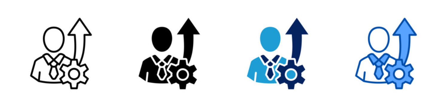 self development icon set multiple style collection
