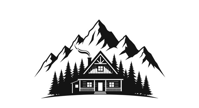 House with a triangular roof.