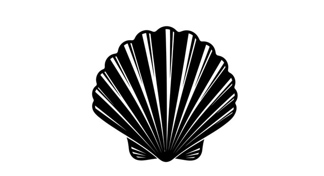Scallop shell with detailed fan shape.
