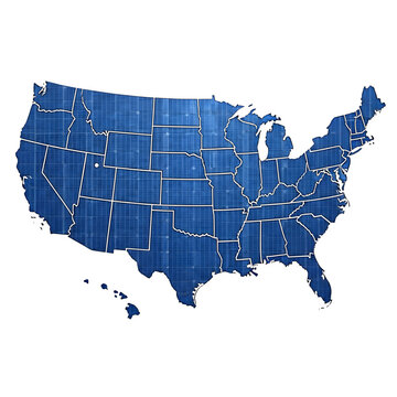 Eco-Friendly USA Map Solar Panel Concept PNG
