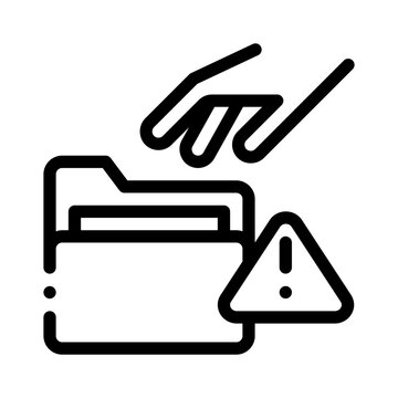 data breach line icon