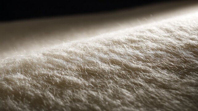 Close up abstract view of white soft synthetic fur texture.