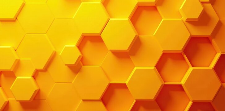 Seamless yellow-orange honeycomb vector background , bee, illustration, geometric background