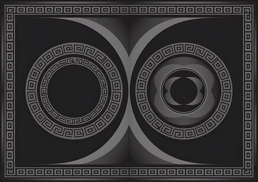 Grey greek key pattern seamless border design