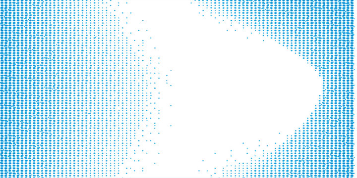 Warna halftone tekstur langit biru dengan awan. Vektor pola awan abstrak bertitik latar belakang tekstur piksel dengan ruang salinan. Langit mendung vintage