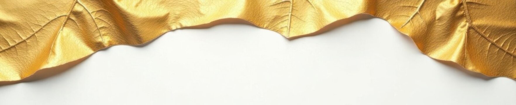 Abstract gold bronze metallic leaf, torn edges on white , bright, pattern, potala paper