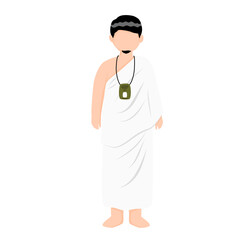 Fototapeta premium Pilgrimage hajj and umrah character illustration