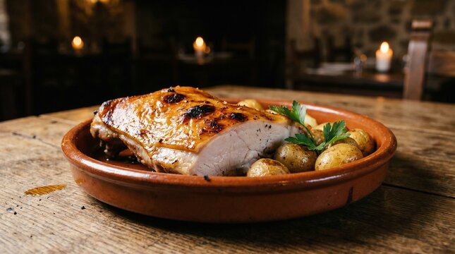 Traditional Spanish Lechazo Roasted Lamb with Simple Seasoning