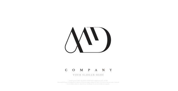 Initial MD Logo Design Elegant