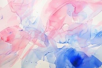Fototapeta premium Watercolor pink and blue abstract shapes and lines. Modern artistic design with fluid composition and vibrant colors for decoration and artwork.