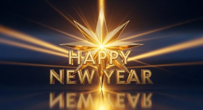 新年の輝き、希望の光、輝く星、祝福、新年