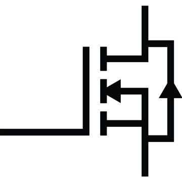 n-channel mosfet solid icon isolated electronic component