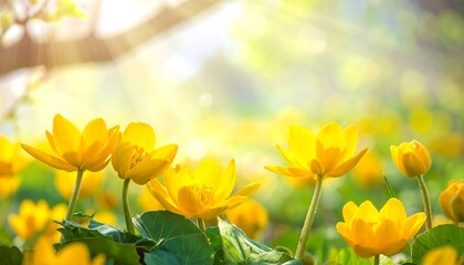 Obraz premium Spring flowers in sunlight